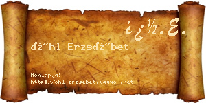 Öhl Erzsébet névjegykártya